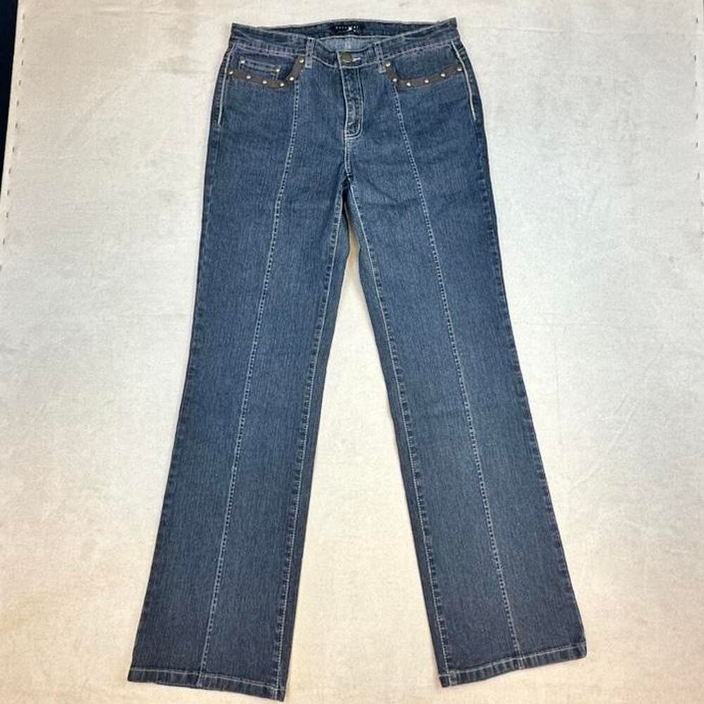 Parallel Women's Denim straight leg Jeans Size 8 with studded details 115-LRS